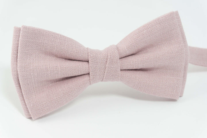 Dusty rose bow tie | Dusty rose linen bow tie
