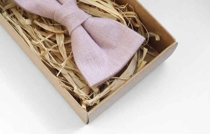 Dusty Rose Bow Tie, Pocket Square, and Necktie Set - Perfect for Men and Boys