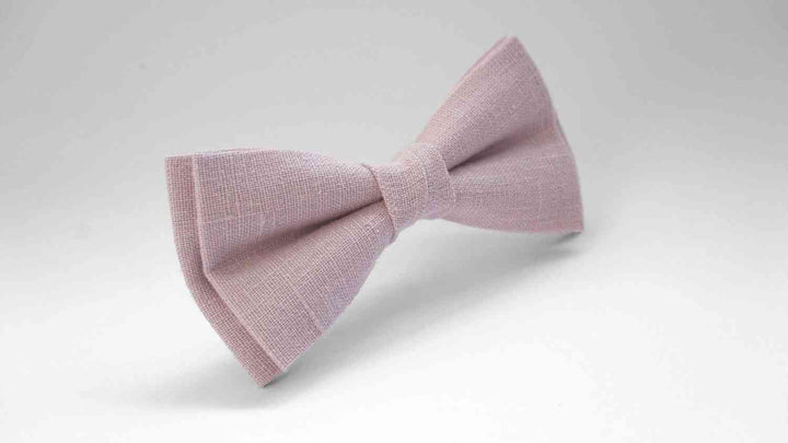 Dusty Rose Linen Bow Tie - Perfect for Rustic Weddings and Ring Bearers