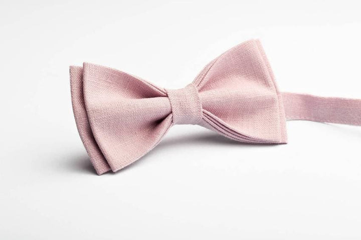Light Dusty Rose Linen Bow Tie - Subtle Elegance for Every Occasion