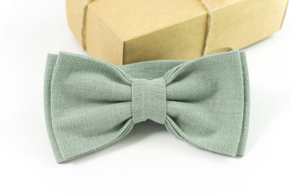 Dusty Sage Green LINEN Bow tie can be made for Toddler