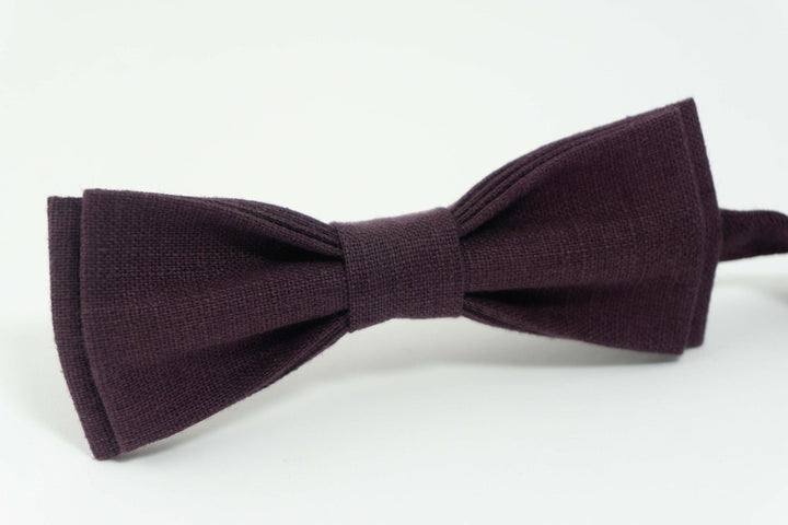 Elegant Eggplant Wedding Bow Tie - A Sophisticated Accessory for Boys and Men