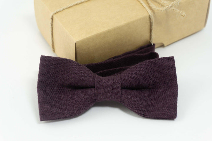 Eggplant wedding bow tie | Eggplant pre-tied bow tie