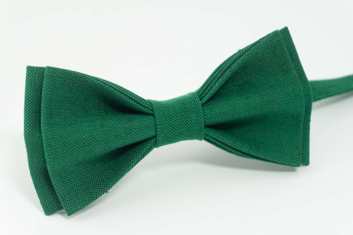 Emerald green bow tie | linen pocket square