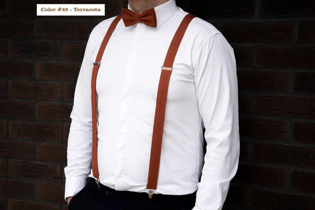 Vibrant Orange Pre-Tied Linen Bow Ties - Perfect Touch for Wedding Parties