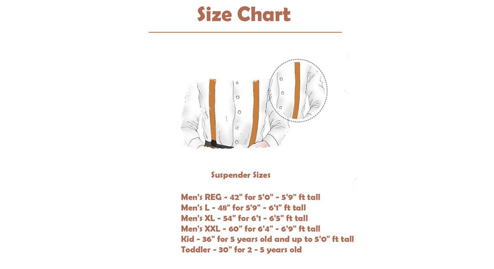 Rust-Colored Men's Suspenders - Adjustable Y-Back Design with Durable Clips