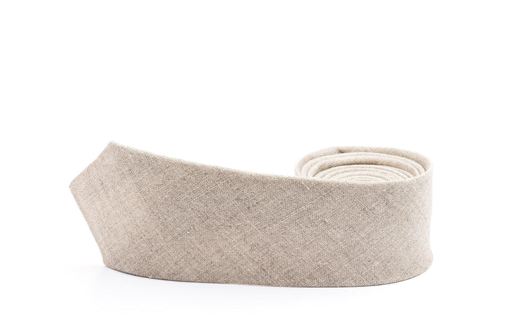 Natural Linen Skinny Tie: Perfect for Weddings and Groomsmen
