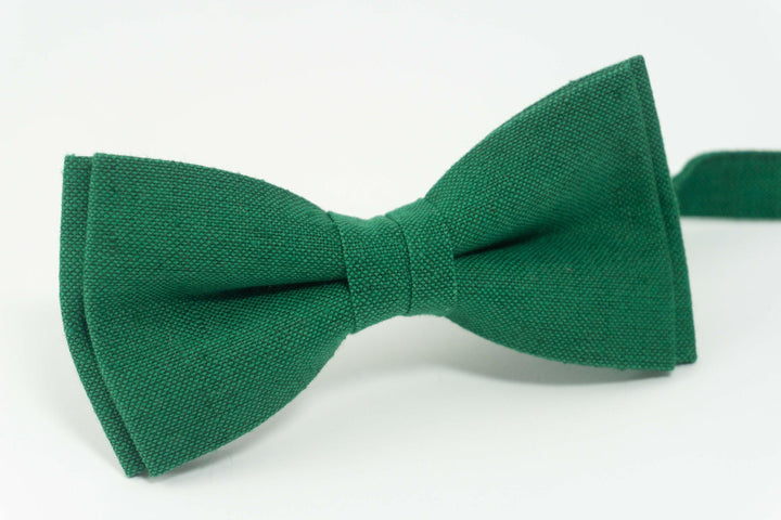 Green bow tie | linen bow tie for weddings