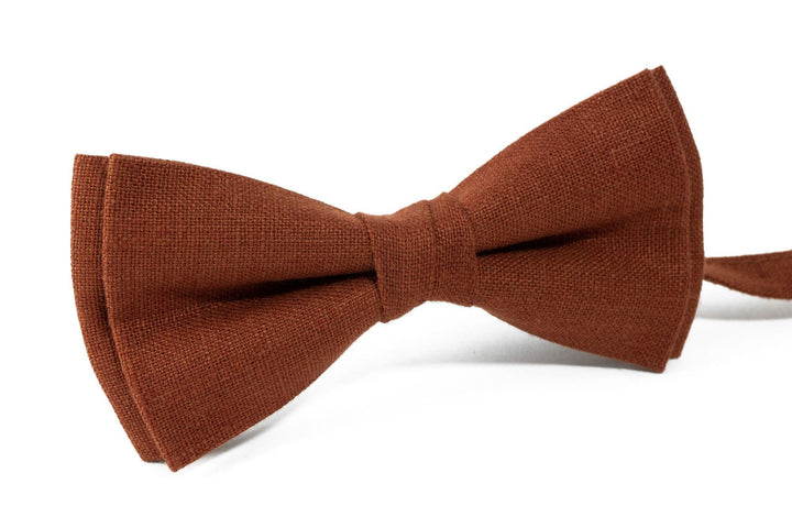 Groom bow tie in RUST orange color for men