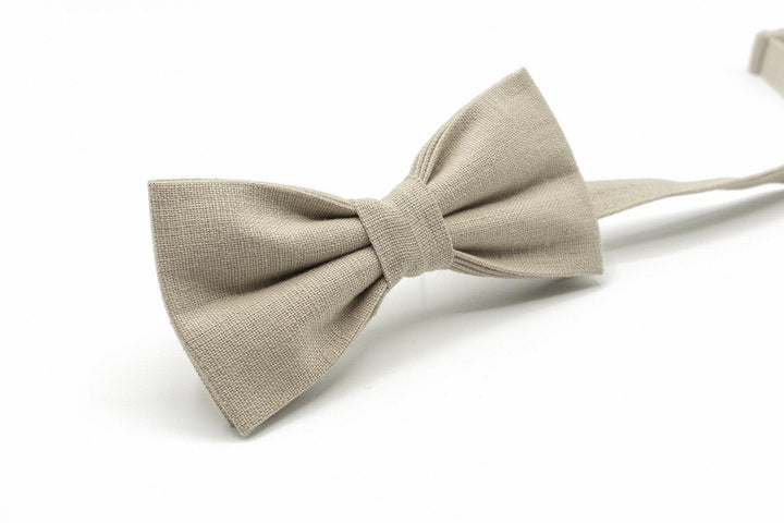 Beige Bow Tie Set for Kids and Adults