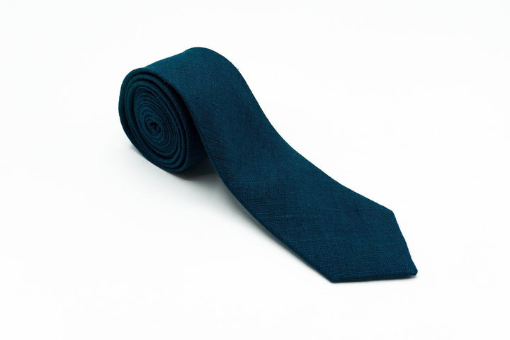 Marine Blue Tie Set with Bow Tie, Pocket Square, and Suspenders