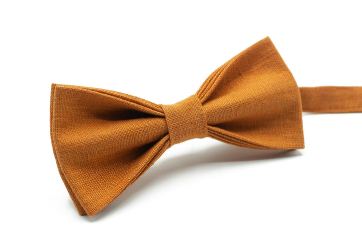 Classic Burnt Orange Wedding Tie Set with Regular Tie, Suspenders, and Pocket Square