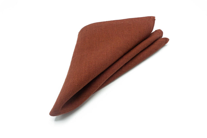 Groomsmen Bow Tie Set - Handmade Rust Terracotta Bow Tie and Pocket Square