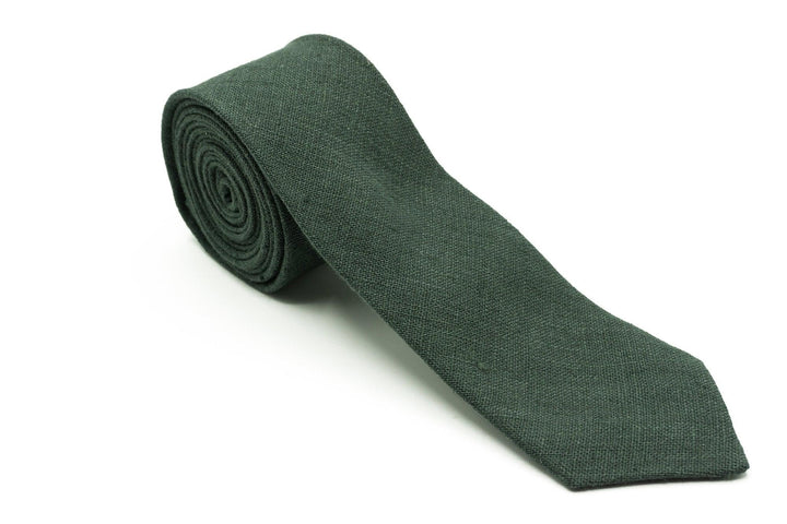 Forest Green Necktie Set for Groomsmen and Groom