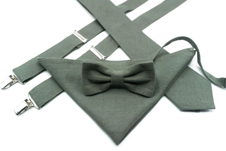 Sage Green Tie Set - Wedding Neckties for Groom and Groomsmen
