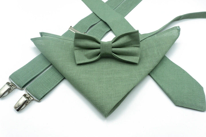 Sage Green Tie Set for Groomsmen and Weddings