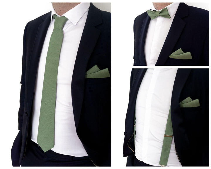 Sage Green Wedding Ties in Linen
