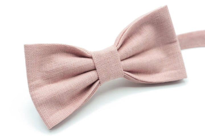 Dusty Pink Linen Bow Tie for a Stylish Wedding Look