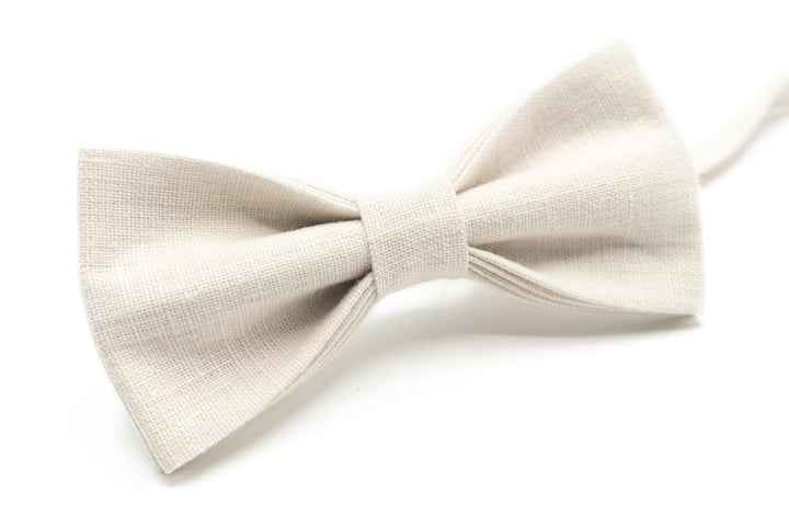 Ivory Bow Tie Set with Wedding Suspenders - Perfect for Boys Baptism, Ring Bearer, Christening, and More