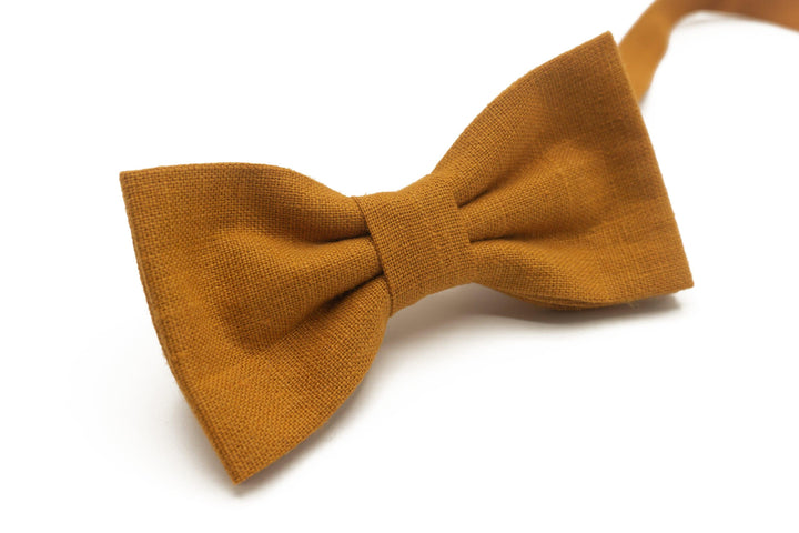 Trendy Mustard Bow Tie and Suspender Set for Men, Boys, and Babies