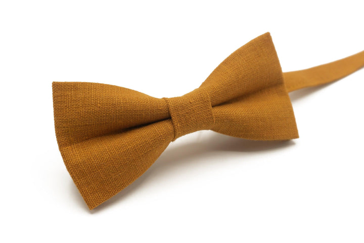 Stylish Mustard Bow Tie and Suspender Sets for Boys and Men - Perfect for Weddings and Formal Events
