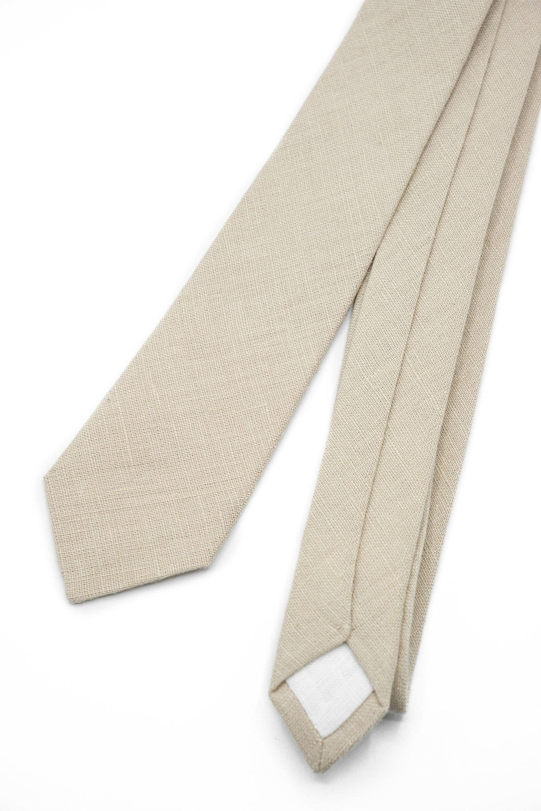 Linen Beige Bow Tie & Optional Pocket Square Set - Rustic Wedding Accessory - Handcrafted Unisex Formal Wear - Gentleman's Linen Attire