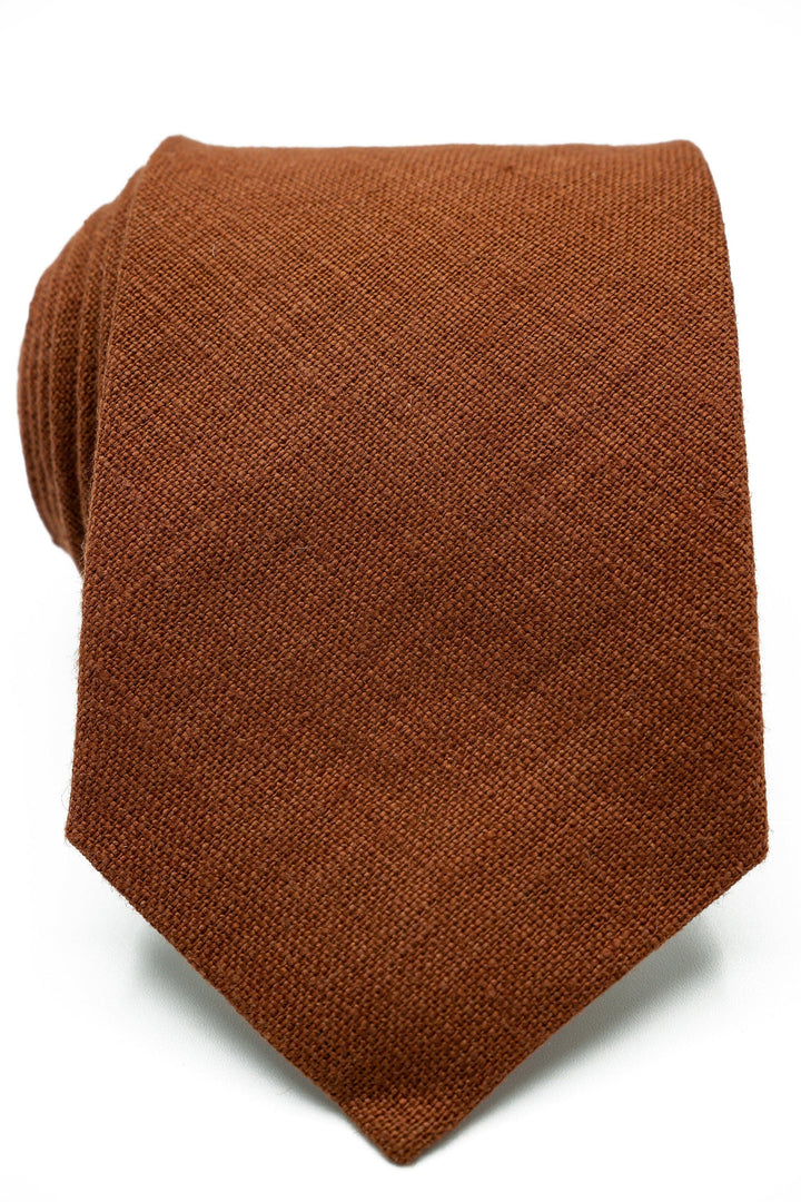 Handmade Terracotta Linen Bow Tie - Customizable for Men and Boys - Matching Pocket Square Available, Perfect for Weddings and Formal Events