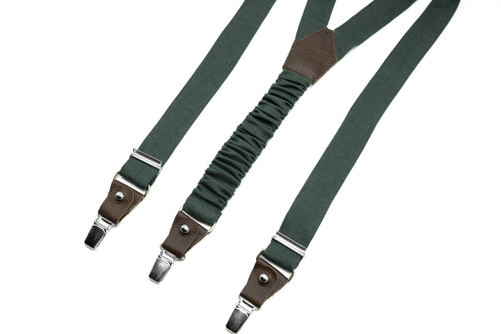 Ring Bearer Baby Bow Tie & Suspenders - Hunter Green, Wedding Essentials for Men, Boys, Kids