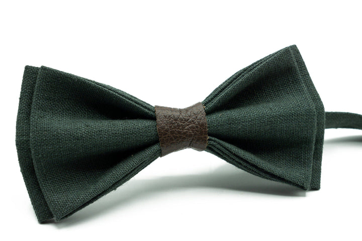 Hunter Green Bow Tie & Suspender Set - Ideal for Men, Boys, Toddlers at Weddings & Events