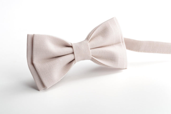 Ivory Wedding Bow Tie for Groom - Embrace Elegance with Eco-Friendly Linen