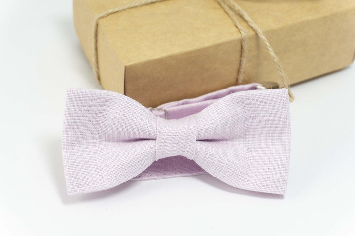 KIDS Light Pink Bow Tie Bow & Childrens Linen Bow Ties for Child Pink Bowties for Son Wedding bow tie