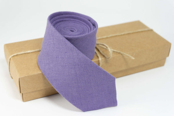 Lavender necktie | purple linen necktie for your weddings perfect for grooms