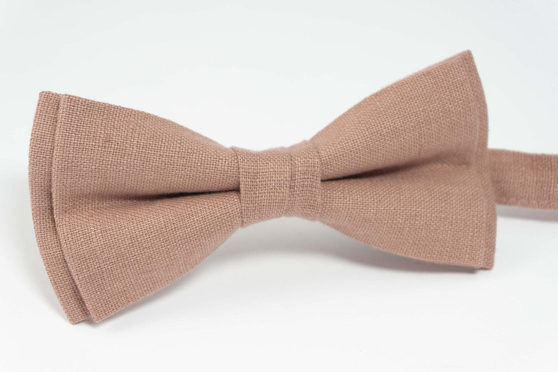 Light brown bow tie for weddings | Light brown bow tie or necktie for boys or adults ! 100% linen bow ties