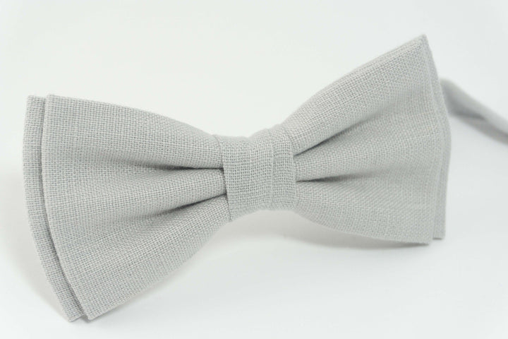 Light Gray bow tie | Light Gray linen bow tie