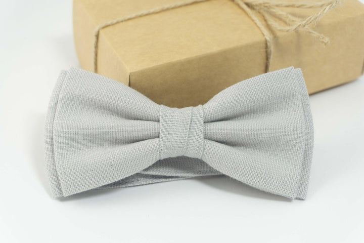 Light Gray bow tie | Light Gray linen bow tie