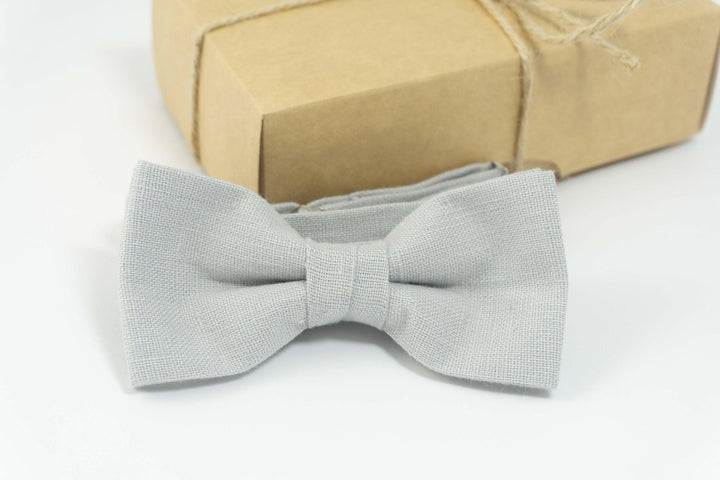 Light Gray wedding bow tie | Light Gray pre-tied bow tie