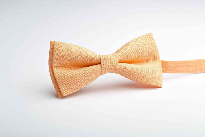 Light Linen Peach Bow Tie - Perfect for Men, Boys, & Babies at Weddings
