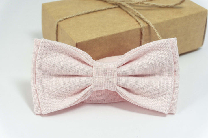 Light PETAL pink pre tied bow tie Blush pink wedding bow tie