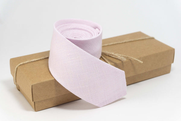 Pale Pink Skinny Necktie for Groomsmen | Eco-Friendly Wedding Accessory