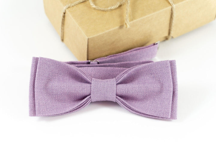 Light Purple bow tie and pocket square for wedding | Eco Friendly purple bow tie gift for groomsmen