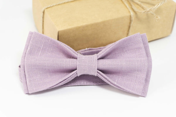 Light purple bow tie | purple linen bow tie