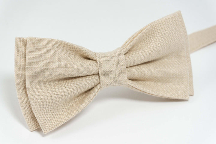 Light sand bow tie and pocket square | Light sand bow tie