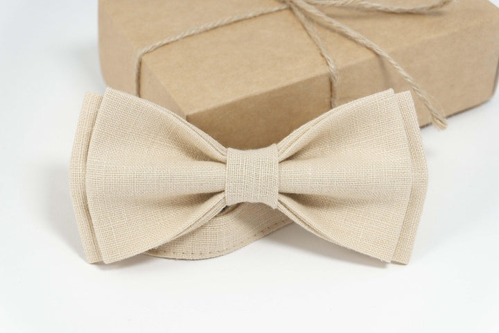 Light Sand bow tie for weddings | Sand groom bow tie groomsmen ties