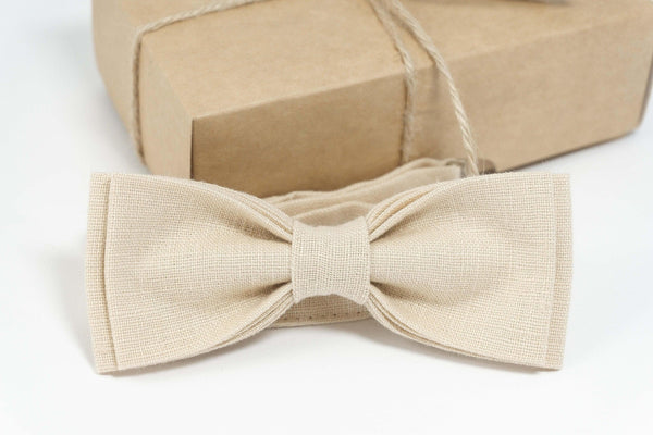 Light sand wedding bow ties for groomsmen | Light sand baby bow tie
