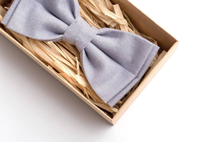 Lilac Gray Bow Tie for Groomsmen - Handmade-to-Order, Personalized Style