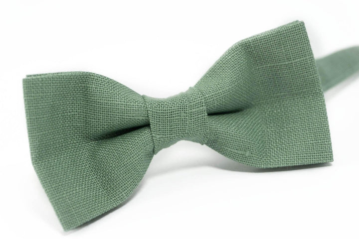 Linen bow tie - Sage green woven linen - Notch SOLID Sage green