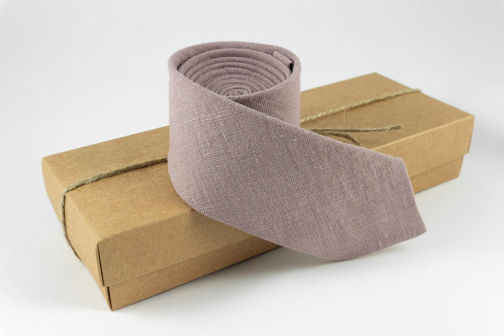 Dusty Mauve Linen Ties | Elegant Accessories for All Occasions