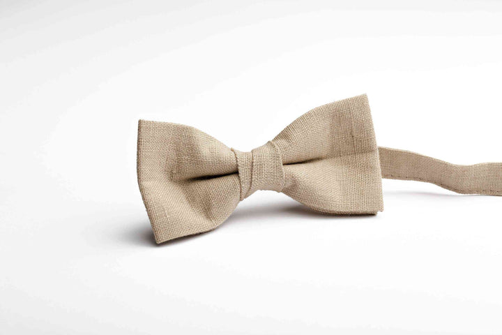 Classic and Timeless - Our Beige Bow Tie is the Perfect Accessory for Grooms and Groomsmen