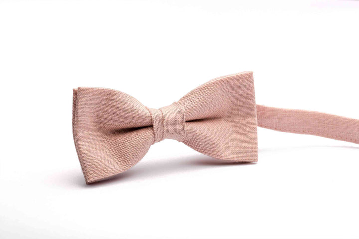 Mens Bow tie in Dusty Pink Linen