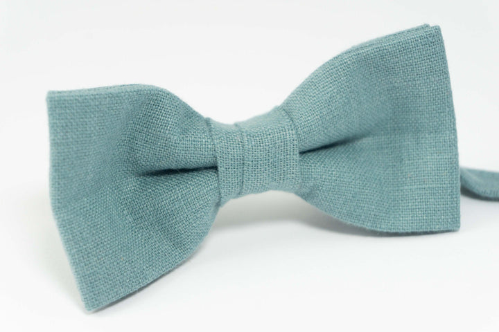 Mint gray mens bow tie | Mint gray wedding bow tie